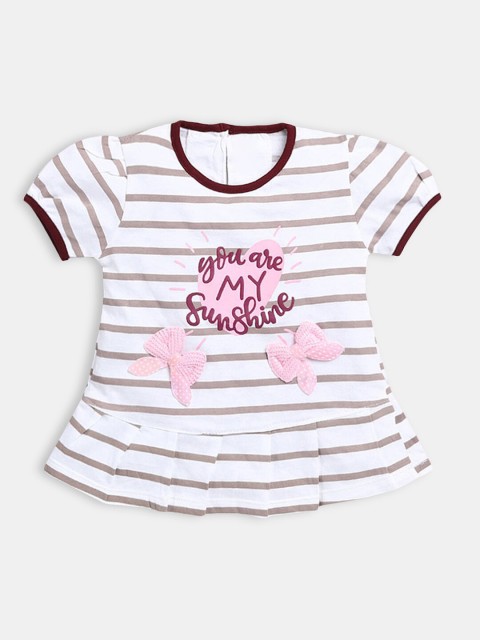 

Hopscotch Brown Striped A-Line Dress