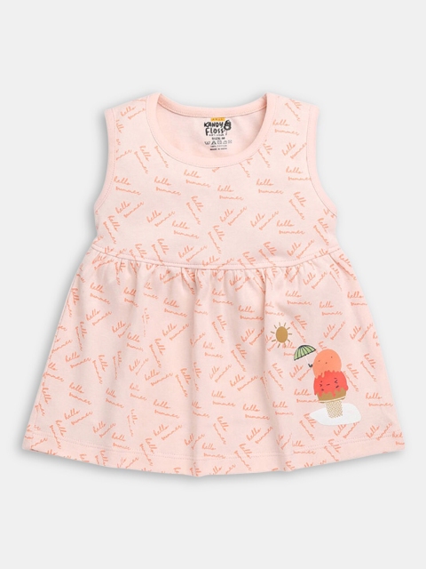 

Hopscotch Girls Orange Printed Fit & Flare Dress
