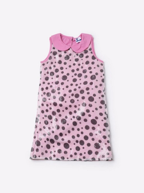 

612League Pink Peter Pan Collar A-Line Dress