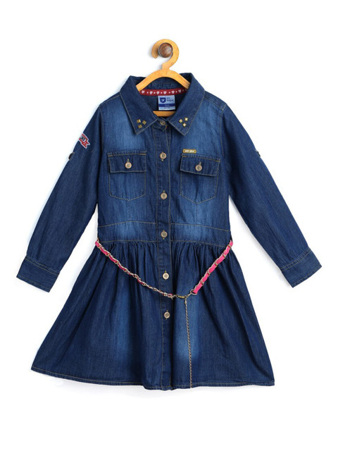 

612League Blue Shirt Dress