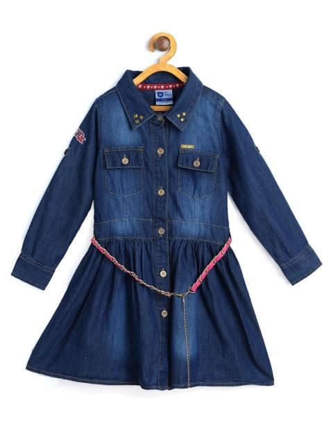 

612League Blue Shirt Dress