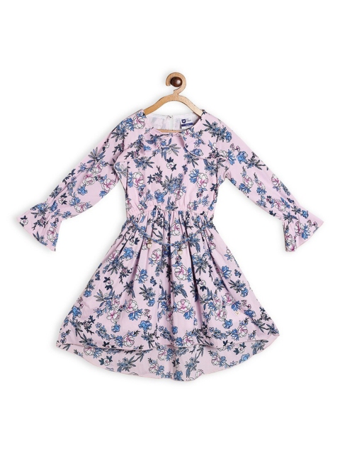

612League Pink Floral Crepe Dress