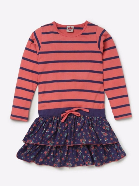 

612League Orange Striped Dress
