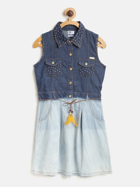 

612League Blue Shirt Dress