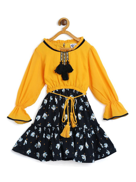 

612League Blue Floral Georgette Dress