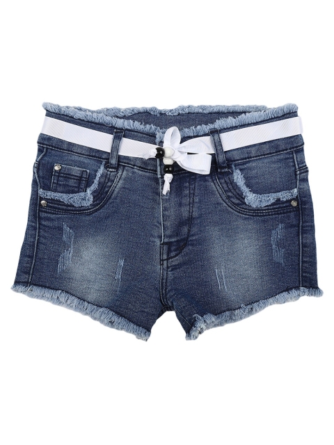 

V-Mart Girls Blue Washed Denim Outdoor Denim Shorts