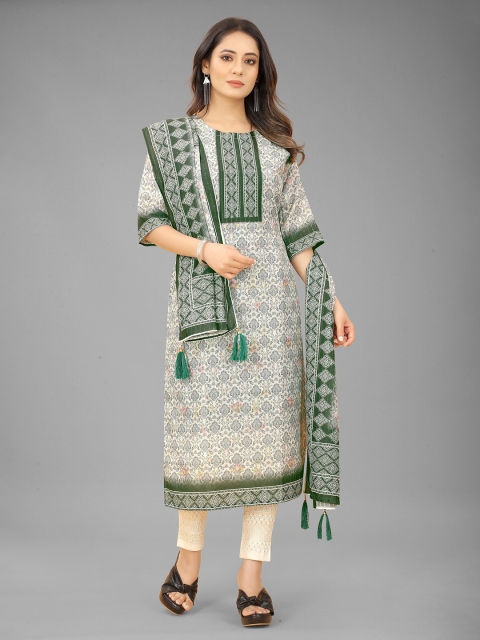 

RUHI FASHION Green Printed Kurti
