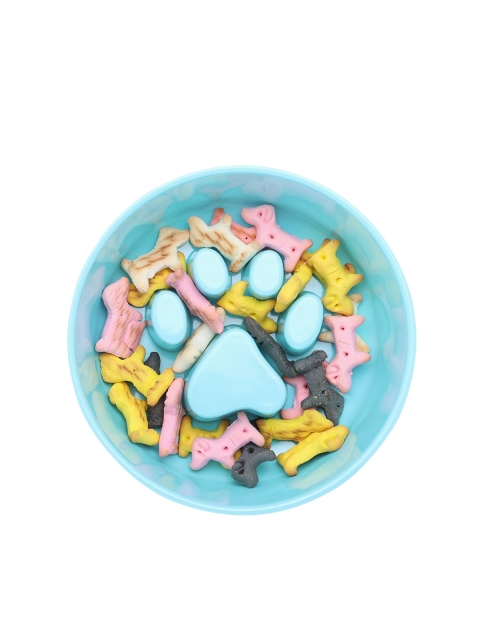 

thepawpstarco Blue Solid Anti-Skid Paw Design Dog Bowl