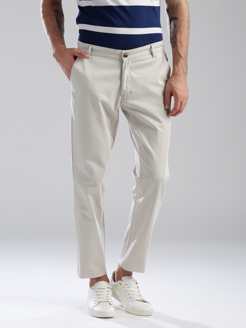 

Hubberholme Men Beige Slim Fit Solid Chinos