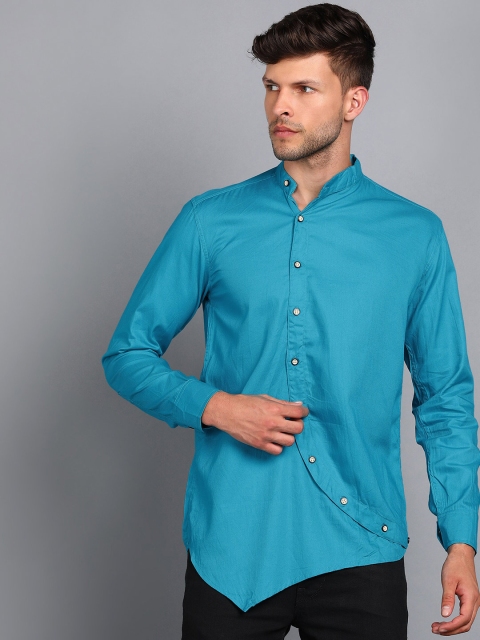 

A-Okay Men Green Solid Casual Shirt