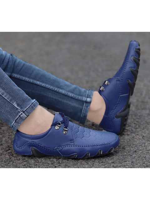 

KRORS Men Navy Blue Casual Loafers