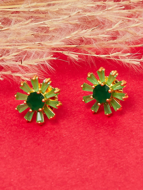 

Voylla Gold Plated Contemporary Studs Floral Earrings