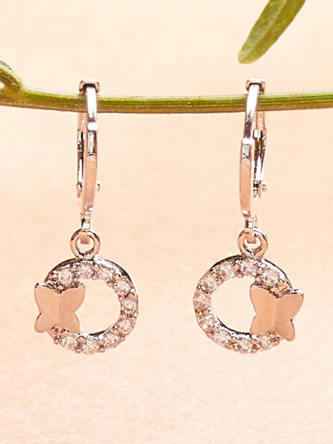 

Voylla Women Silver Plated Contemporary Drop Earrings