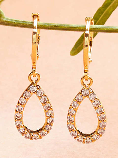 

Voylla Gold-Toned Contemporary Drop Earrings