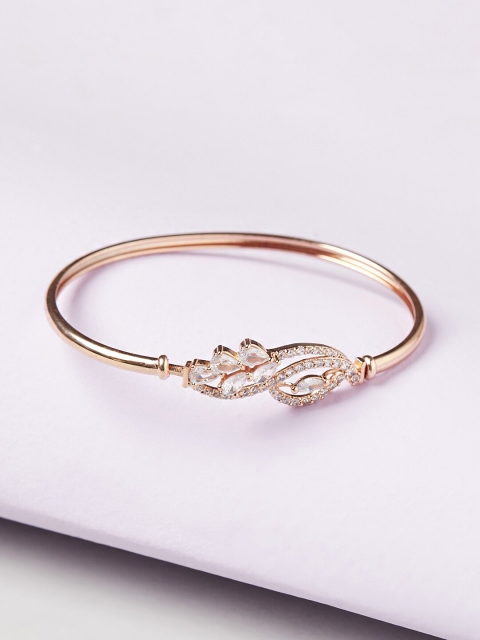 

Voylla Women Rose Gold Brass Rose Gold-Plated Cuff Bracelet