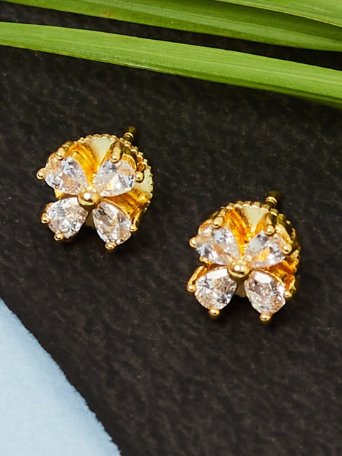 

Voylla Women Gold-Toned Contemporary Studs Earrings