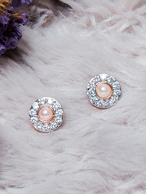 

Voylla Rose Gold Contemporary Studs Earrings