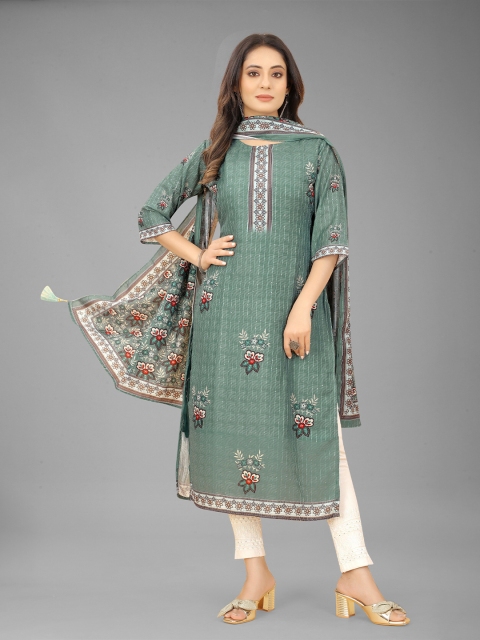 

RUHI FASHION Women Green Floral Printed Floral Kurta