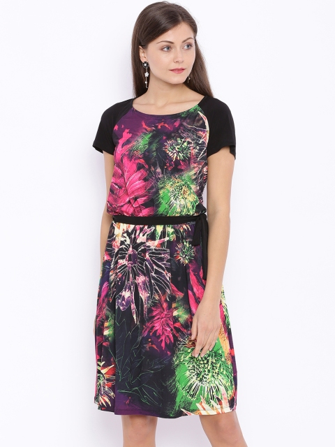 

Avirate Women Multicoloured Printed Fit & Flare Dress, Multi