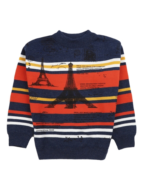 

V-Mart Boys Navy Blue Striped Sweatshirt