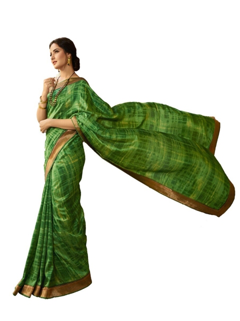 

Zainab chottani Green & Gold-Toned Pure Georgette Saree