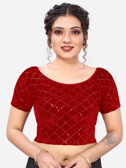 

SIRIL Women Red Embellished Saree Blouse