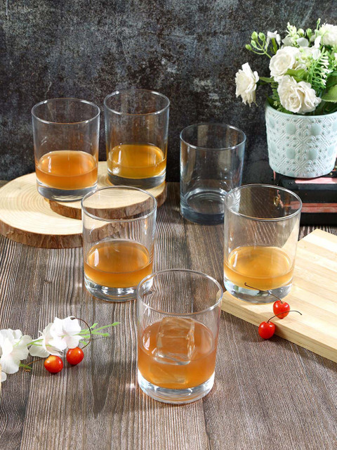 

Sanjeev Kapoor Set Of 6 Transparent Glass Cups and Mugs - 385ML