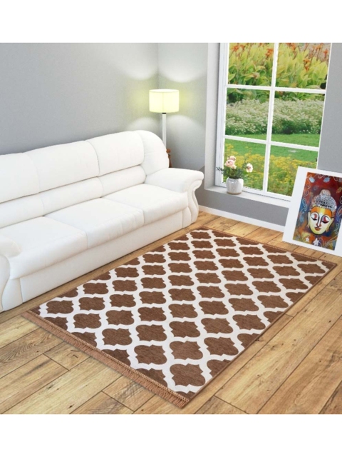 

Slushy Mushy Yellow & Brown Ethnic Motifs Printed Carpets