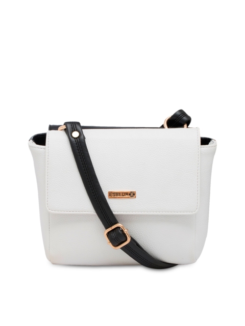 

ESBEDA White & Black Solid Sling Bag