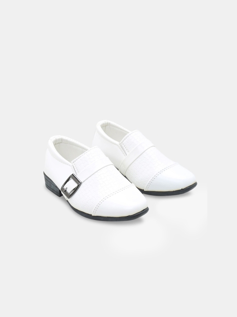 

Hopscotch Boys White Striped PU Loafers