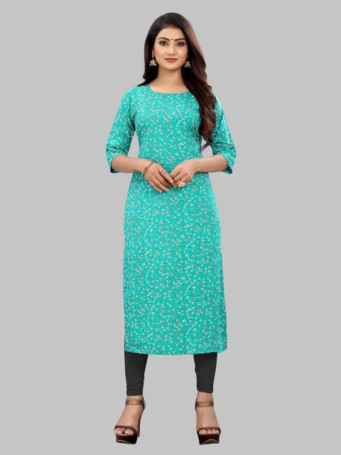 

MODLI 20 FASHION Women Sea Green & White Floral Printed Floral Kurta