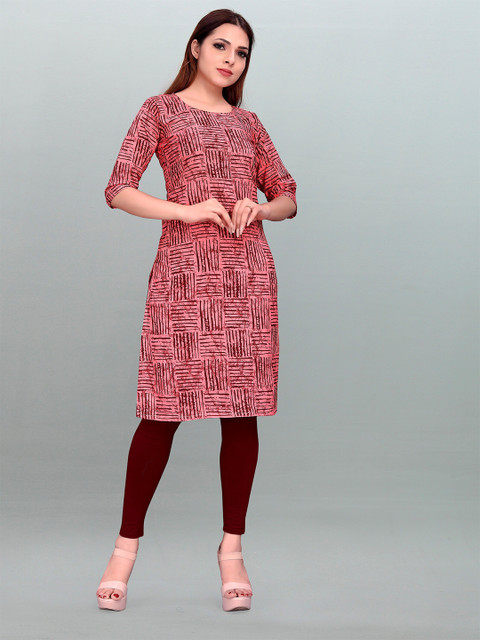 

MODLI 20 FASHION Women Red & Black Printed Kurta