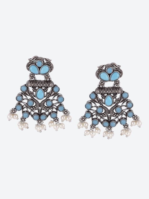 

Rangriti Women Blue Contemporary Drop Earrings