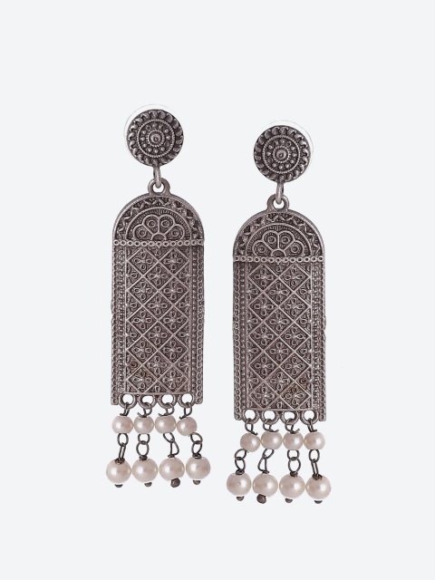 

Rangriti Women Gunmetal-Toned Contemporary Hoop Earrings, Metallic