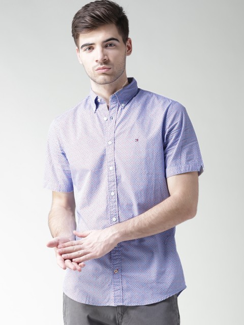 

Tommy Hilfiger Men Blue Printed Casual Shirt