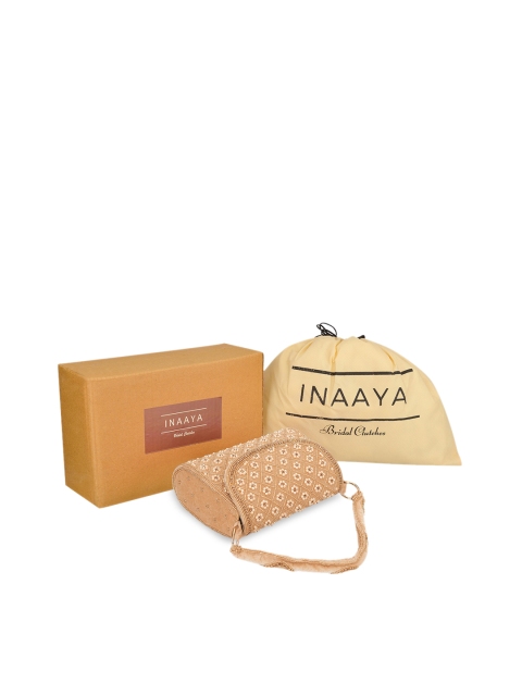 

INAAYA Cream-Coloured Embellished Envelope Clutch