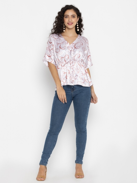 

SEW YOU SOON White Printed Casual Top