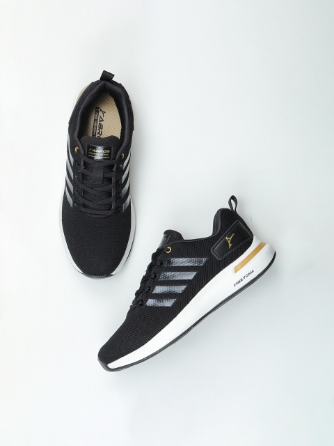 

ABROS Men Black Mesh Running Shoes