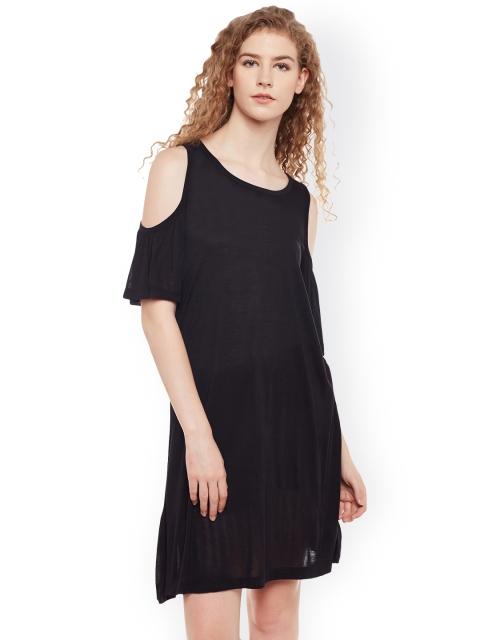 

Belle Fille Women Black Solid Sheath Dress