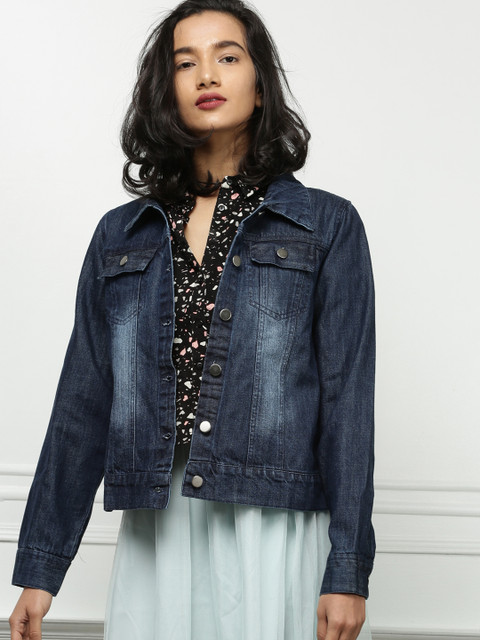 

all about you Women Blue Solid Denim Jacket