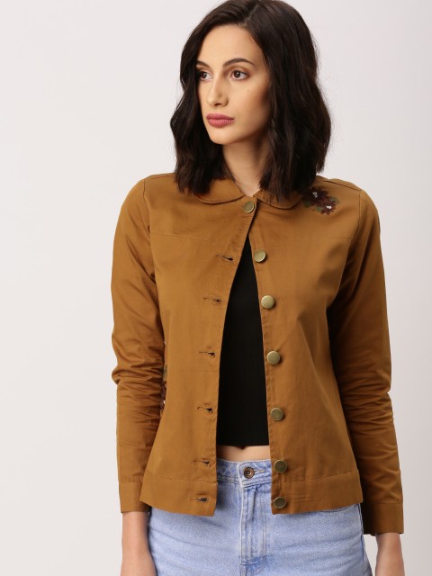 

all about you Women Brown Solid Tailored Jacket