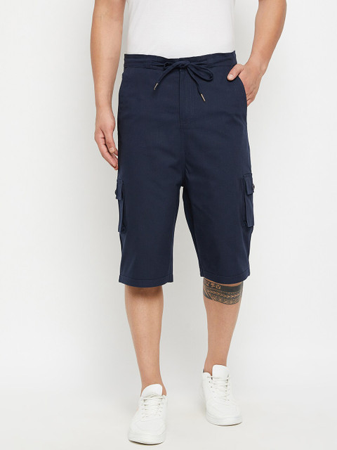 

Hypernation Men Navy Blue Cargo Shorts