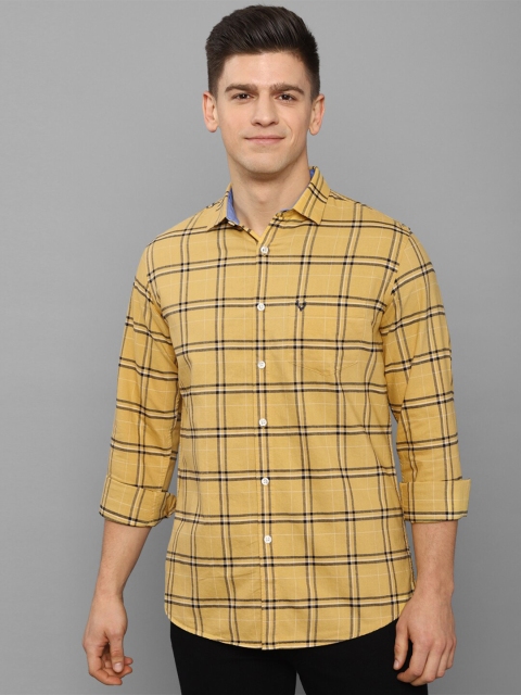 

Allen Solly Men Yellow Slim Fit Checked Casual Shirt