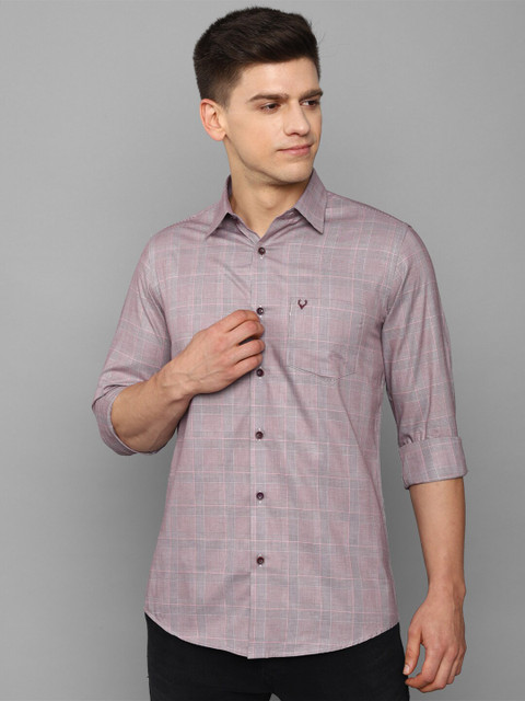 

Allen Solly Men Grey Slim Fit Checked Casual Shirt