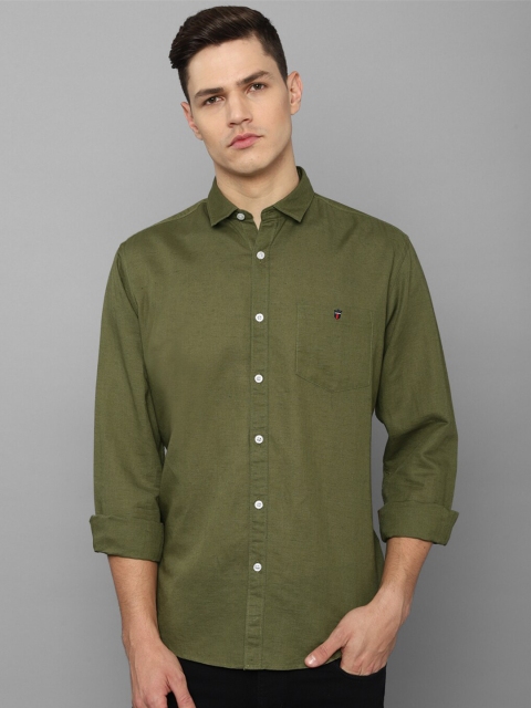 

Louis Philippe Jeans Men Olive Green Slim Fit Casual Shirt