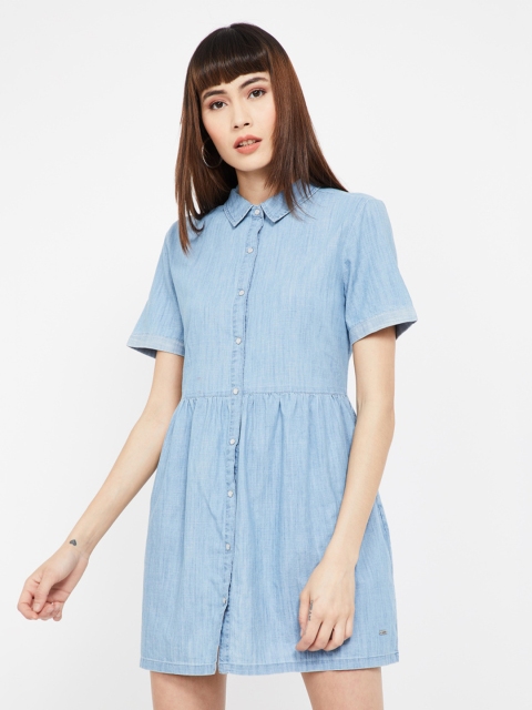 

Xpose Women Blue Denim Shirt Dress