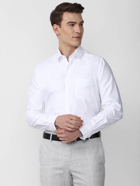 

Peter England Men White Solid Casual Shirt