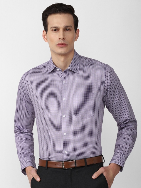 

Van Heusen Men Purple Geometric Printed Pure Cotton Casual Shirt