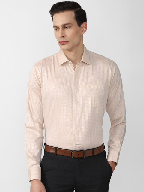

Van Heusen Men Beige 100% Cotton Casual Shirt
