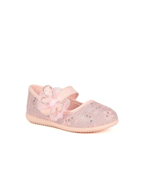

Lil Lollipop Girls Pink Sequins Embellished Bow Applique Ballerina Sandal